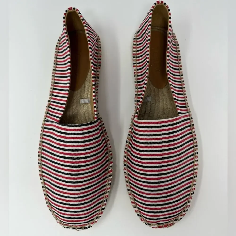 J. Crew NWOB Women's Striped Canvas Espadrille Slip On Flats size 8.5